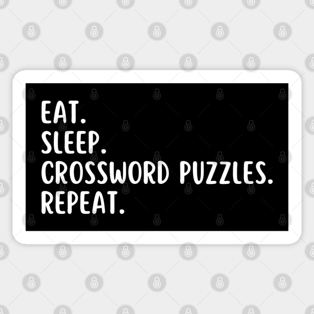 Eat Sleep Crossword Puzzles Sticker by HobbyAndArt